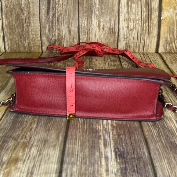 GUESS Burgundy Crossbody with Chain Detail Strap, used w/ minor flaws on edges - Picture 13 of 13